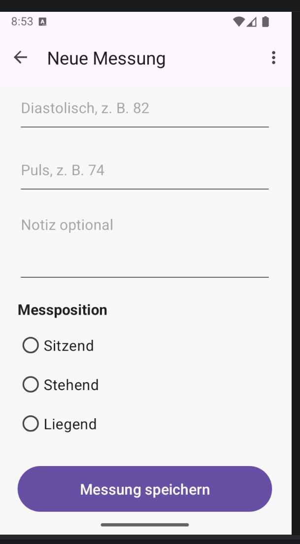 Blutdruckpass Neue Messung